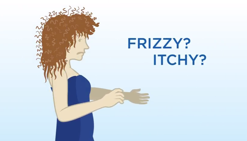 frizzy hair and itchy skin